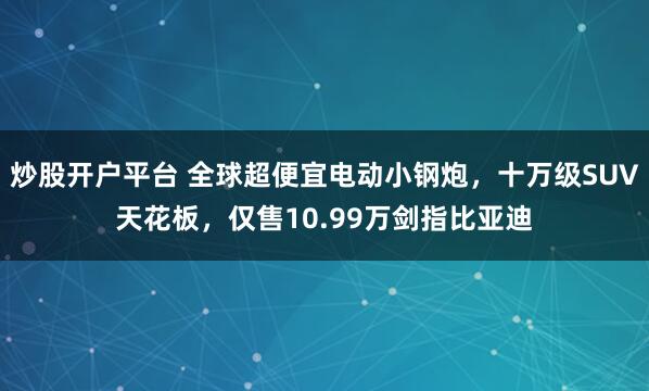 炒股开户平台 全球超便宜电动小钢炮，十万级SUV天花板，仅售10.99万剑指比亚迪
